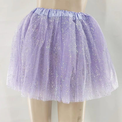 Adult hot mesh tutu skirt 2024 street fashion solid color skirt Polyester Gold/Silver  stamping dance skirt