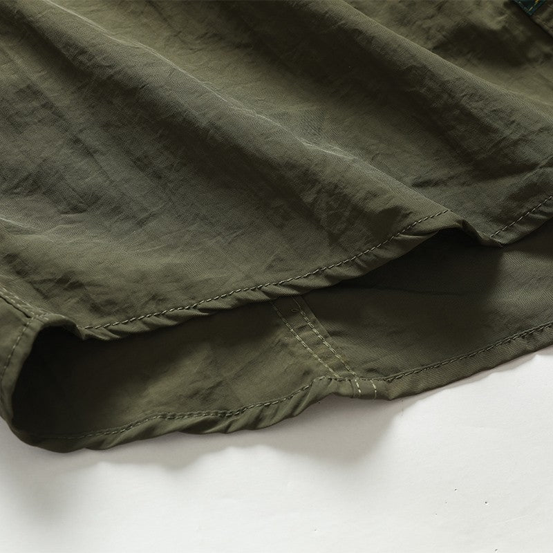 2024 New Summer Cargo Shirt for Men Long Sleeve 2-Pocket Shirts Outdoor Casual Colthing Solid Color Quick-dry Tops Overshirt