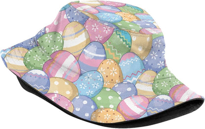 Easter Eggs 4 Bucket Hat for Women Men Summer Travel Beach Sun Cap Easter Hat Outdoor Fisherman Hat Unisex