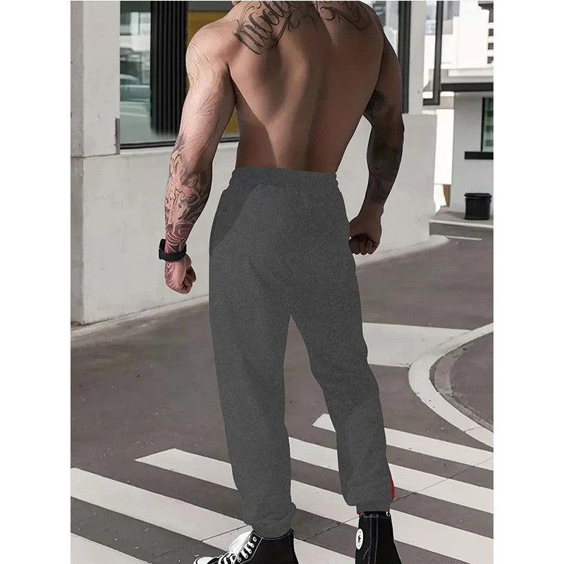 Calças Masculinas Casuais Reta Slim Fit Elástico na Cintura Jogger Coreano Clássico Azul Preto Cinza Calças Masculinas