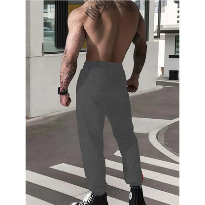 Calças Masculinas Casuais Reta Slim Fit Elástico na Cintura Jogger Coreano Clássico Azul Preto Cinza Calças Masculinas