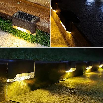 4-20PCS Warm White LED Solar Step Lights Outdoor Garden Path Stair Lights Waterproof Balcony Patio Fence Lighting Decoration