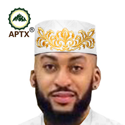 Novo Chapéu de Oração da Moda Africano Muçulmano Islâmico Kippah Bonés Árabes Masculinos Arábia Muçulmano Bordado Lenço Árabe Muçulmano Islâmico Masculino Boné Lenço de Cabeça