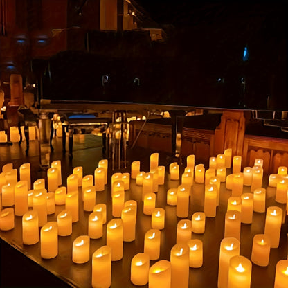 10-240pcs Flameless Fake Candle LED Flickering Candles with Remote Control Battery Operated Pillar Candles for Valentine's Day