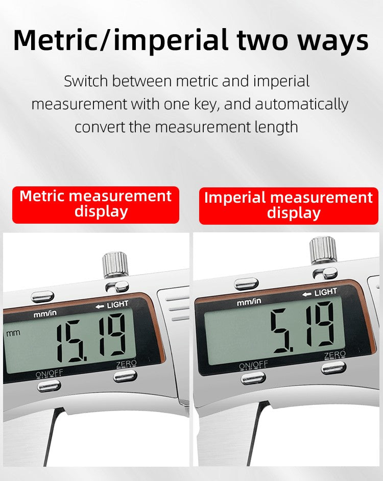 Paquímetro Digital de Metal Calibre Profissional Ferramentas de Medição de Calibre Vernier Régua Eletrônica de Profundidade para Marcenaria Bitola Grossa