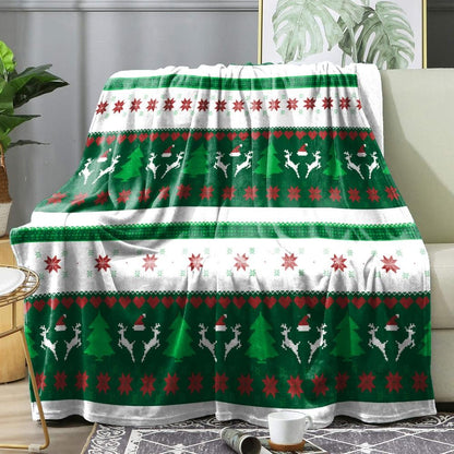 Manta de Natal Xadrez de Inverno Colcha Cobertor Quente Macio de Flanela para Sofá, Decoração de Casa, Presentes de Fim de Ano