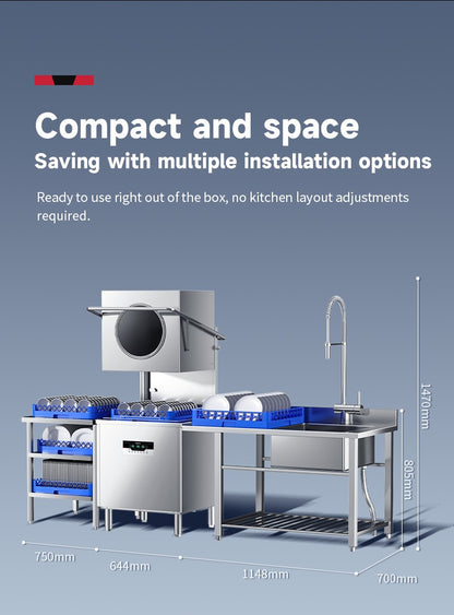 Automatic Stainless Steel Commercial Dishwasher Restaurant Hotel Dish Washing Machines for Washing Dishes