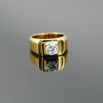 Anel Masculino Zircão Titânio Dedo Indicador Personalidade Dominador Hipster Simulação Diamante Anel de Casamento