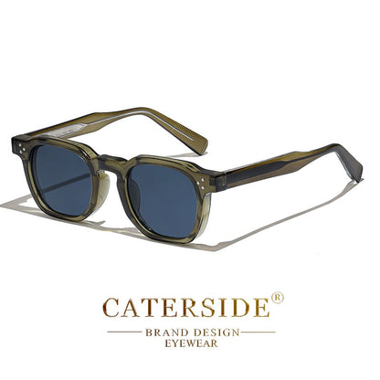 Óculos de Sol Retrô Punk CATERSIDE Masculino Armação Pequena Quadrada Design Personalizado Óculos de Sol Feminino Viagem Festa Negócios Festival Presente