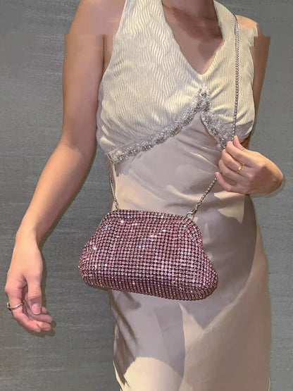 Luxury Glitter Cloud Bag Women's Handbag Crystal Shiny Rhinestones Diamond Evening Bag Wedding Party Clutch Purse Shoulder Bags