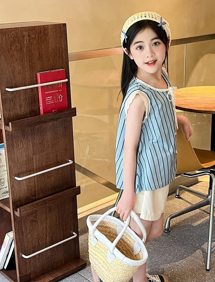 Korean Children's Clothes 2025 Top Elementary Student Girl Clothing Setup Girls From 8 12 Years Old Summer Sets Set Child Set