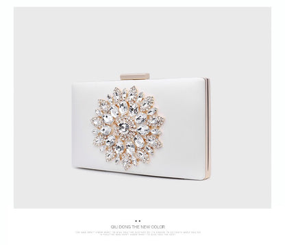 White Women Clutch Bag Wedding Clutch Purse Bridal Evening Crystal Summer Bags for Women 2021 Luxury Small Crossbody Bags