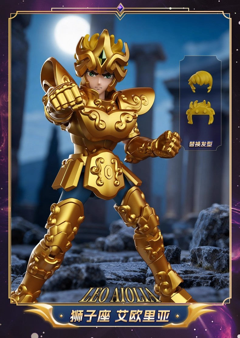 Boneco de Ação Blokees Galaxy Versão Gold Saint Libra Dohko Sagitário Campeão Seiya Mu Aiolia Brinquedos de Montar Presente Infantil