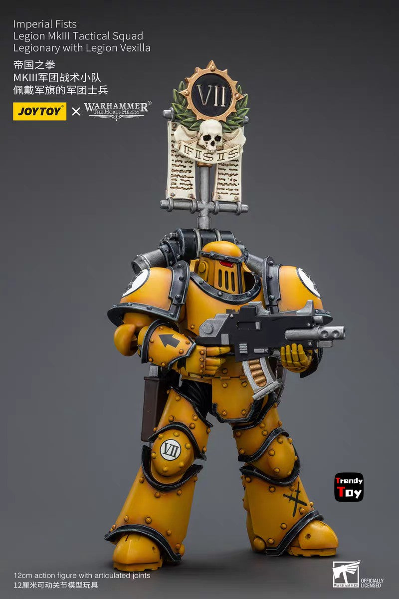 ?JOYTOY?Warhammer 40K Imperial Fists Mkll Legionários Táticos 4 Peças 1/18 Action Figure Brinquedo Colecionável