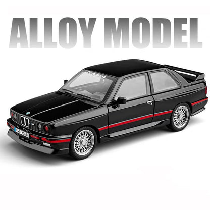 1:24 1988 BMW E30 M3 IM Liga Escala Modelo Carro Diecast Miniatura de Metal Carro Som?Luz Coleção de Carros Clássicos Brinquedo Infantil Veículo