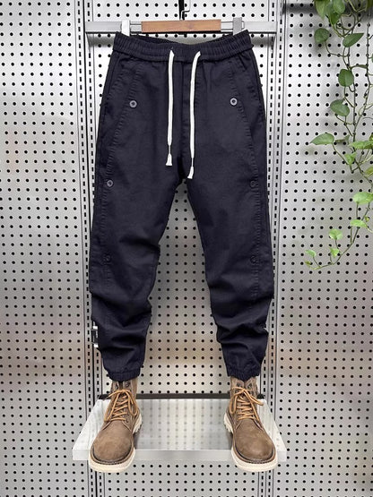 American Sle Workwear Pants Men's Trendy Brand Cuffed Harem Pants Splice Function down Jaet Spring Autumn Thin Casual Pants