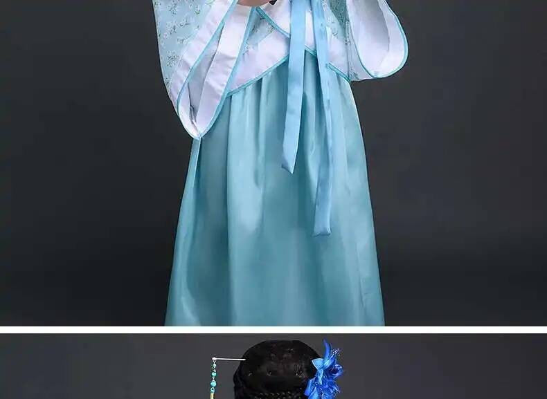 Hanfu Chinese Costume Girls Children Kimono Traditional Vintage Ethnic Fan Students Dance Halloween Japanese Yukata Kimono Style