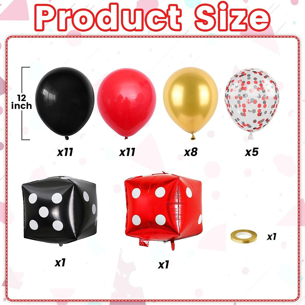 37Pcs/Set Casino Theme Party Decoration Cube Dice Foil Balloon Las Vegas Birthday Party Casino Night Poker Event Party Supplies