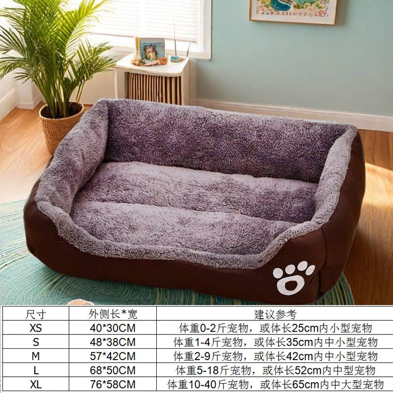 Cama de cachorro de casa de estimação grande, tapete de gato, pelúcia longa, sono profundo, macia e quente, almofada para cães pequenos, camas calmas para filhotes de Chihuahua