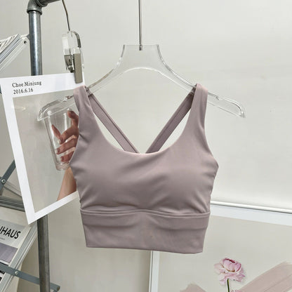 Shockproof High-Intensity Exercise Fitness Bra All-In-One Cup Running Gathered Yoga Beauty Back Breathable Sports Bra for Women