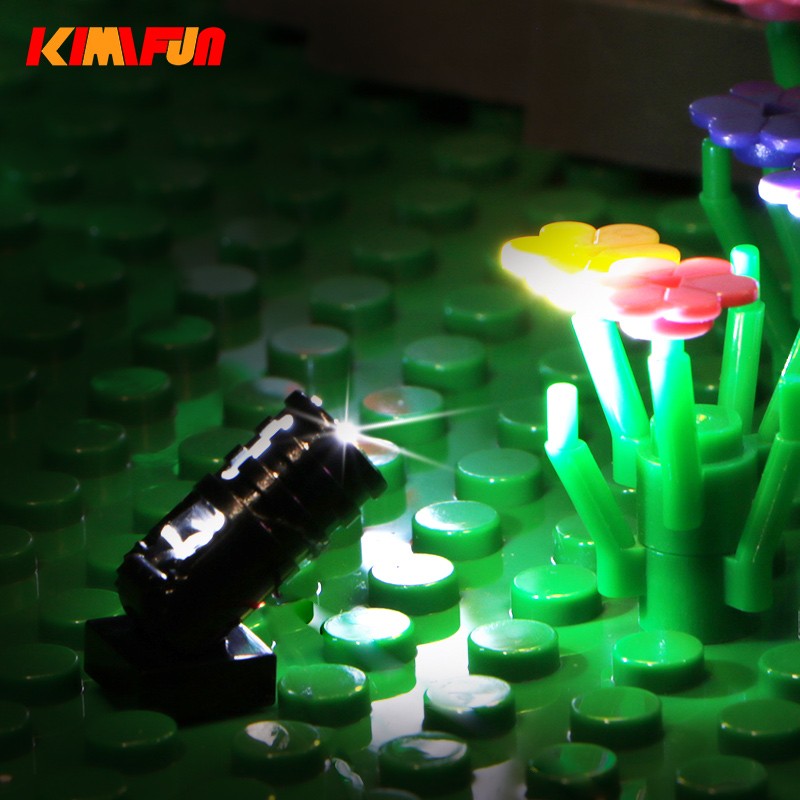 10 unidades de terminal LED refletor MOC luminária de mesa multifuncional holofote DIY preto bloco de construção 1219