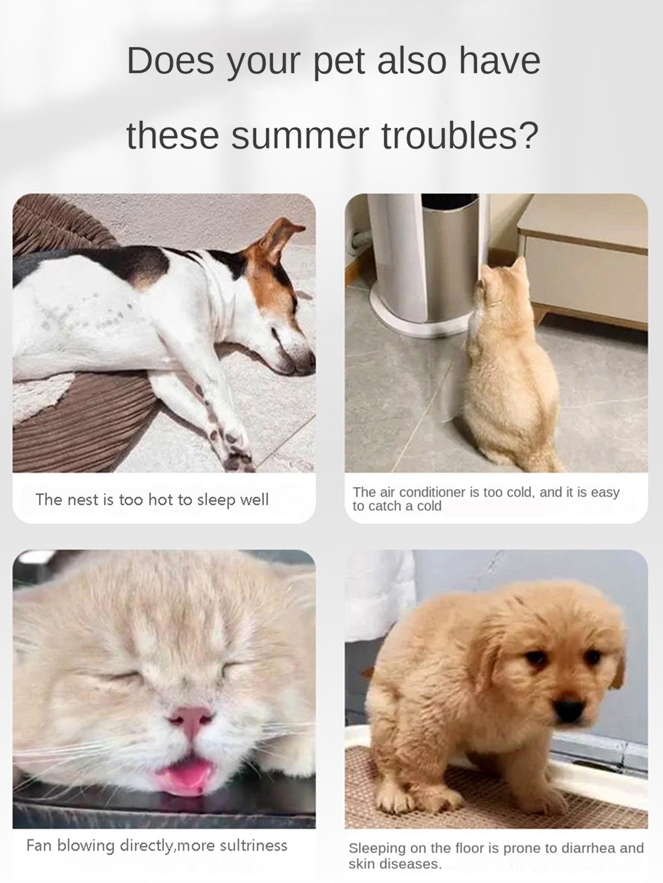 Summer Cooling Mat Sleeping Pad Pet Bed Mats Breathable and Absorbent Suitable For Small And Medium-Sized Cats and Dogs