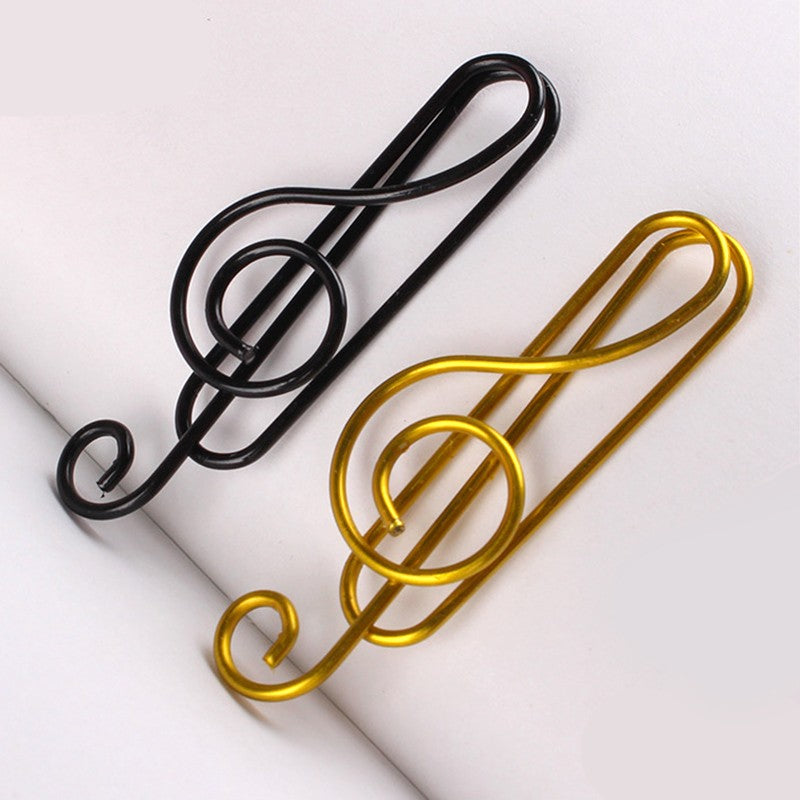 Metal Creative Music Note Shaped Creative File Clamp Paper Clips Bookmark Holder Paper Decorative Clip for Office School Home
