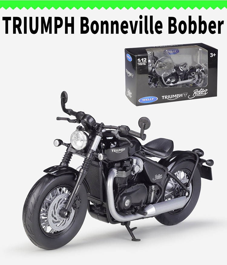 WELLY 1:12 Triumph Bonneville Bobber Miniatura de Liga de Motocicleta de Brinquedo Simulação de Brinquedo de Metal Fundido de Motocicleta para Crianças
