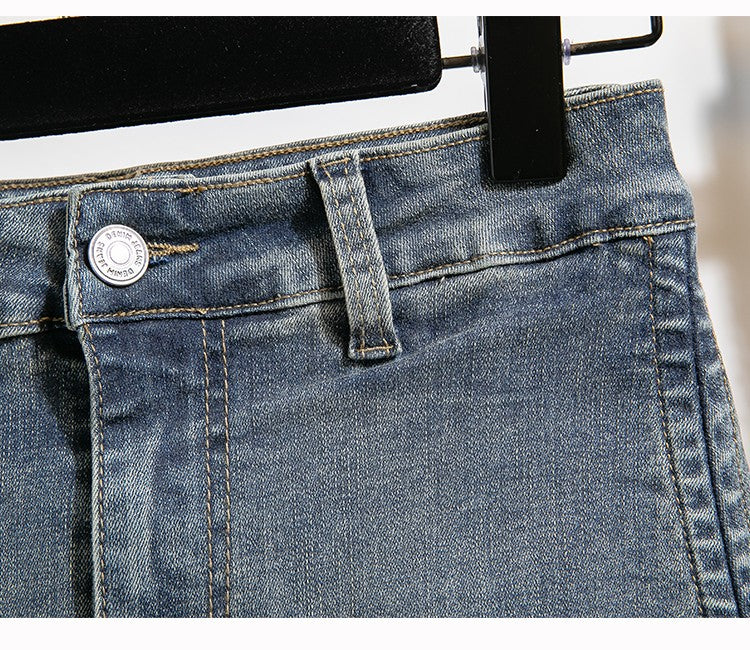 Plus Size Denim Skirt For Women Summer 2024 New High Waisted Mini Blue Jeans Skirts With Lining Korean Fashion Mini Skirt Woman