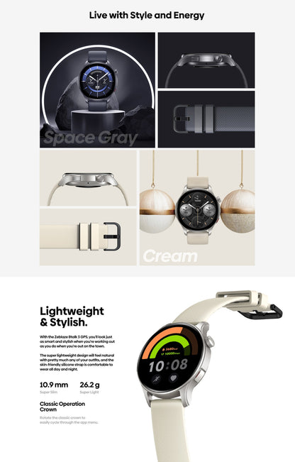Novo Zeblaze Btalk 3 GPS Smartwatch Tela AMOLED de 1,43" Dupla Pulseira Chamada Bluetooth Relógio Esportivo Monitoramento de Frequência Cardíaca SpO2 Estresse