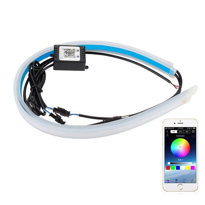 Kit Luz de Atmosfera para Moto com 2 Peças LED RGB, Controle via APP, Fita Neon Flexível e Impermeável para Carro, Moto, Lâmpada Decorativa 12V