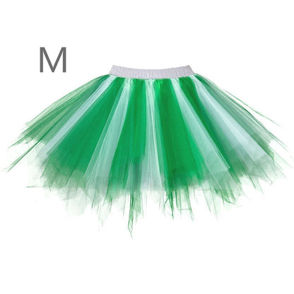 Princess Midi Fairy Tulle Skirt Pleated Dance Tutu Skirts Womens Lolita Petticoat Jupe Tulle Femme Party Puffy Skirts Adult