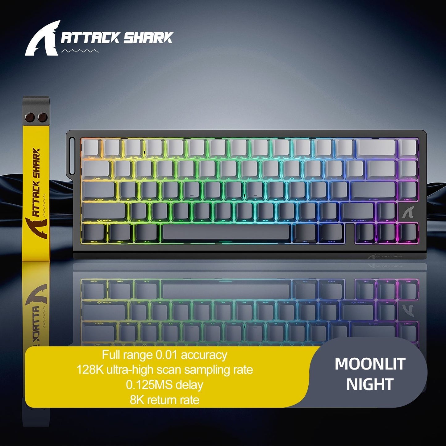 Teclado com Switch Magnético ATTACK SHARK X68HE Com Fio e FREEWOLF F68 Com Fio F68Pro Sem Fio para Jogos Profissionais 8K Hz 0,01mm Gatilho Rápido