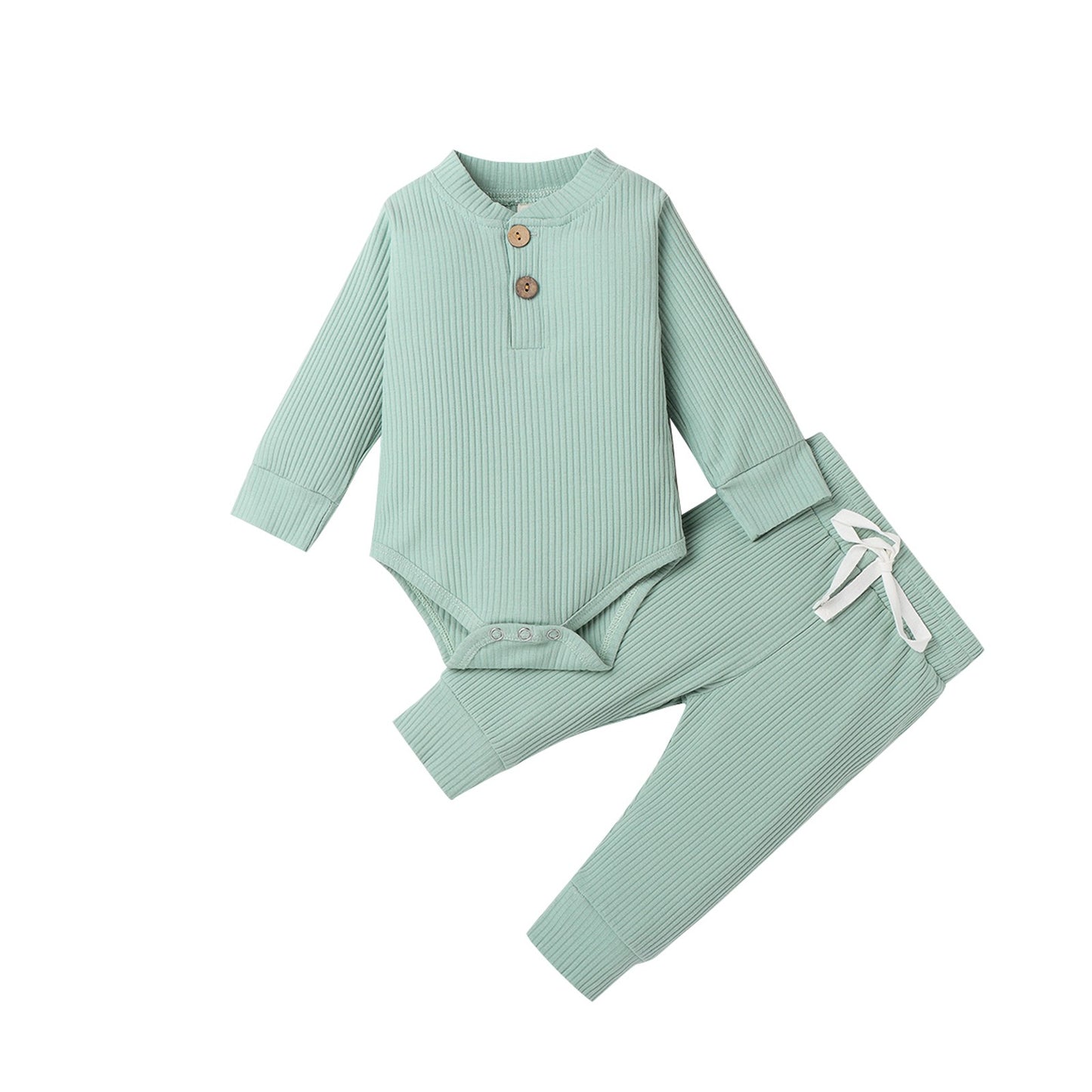 Ma&Baby 0-24M Newborn Infant Knit Baby Boy Girl Clothes Set Long Sleeve Button Romper Pants Outfits Autumn Spring Baby Clothing