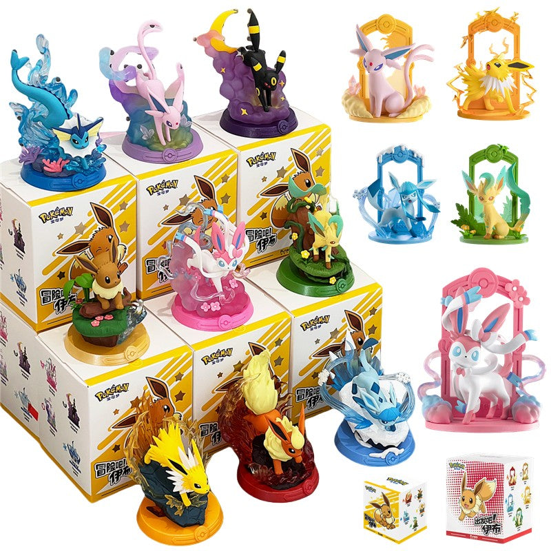 9 Figuras de Pokémon Eeveelution Espeon Sylveon Glaceon Leafeon Vaporeon Umbreon Flareon Anime Figure Pocket Monster Brinquedo