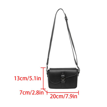 Single Shoulder Bag, Men's Genuine Cowhide Leather, Niche Design, Casual Crossbody Bag, Trendy Texture, Small Square Bag