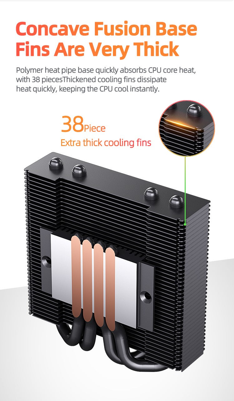 TEUCER UT45 Series CPU Cooler 45mm ITX Case Air Cooling Radiator with UT12015 FDB Fan for AM5 AM4 and LGA1700 1200 2011 for X99