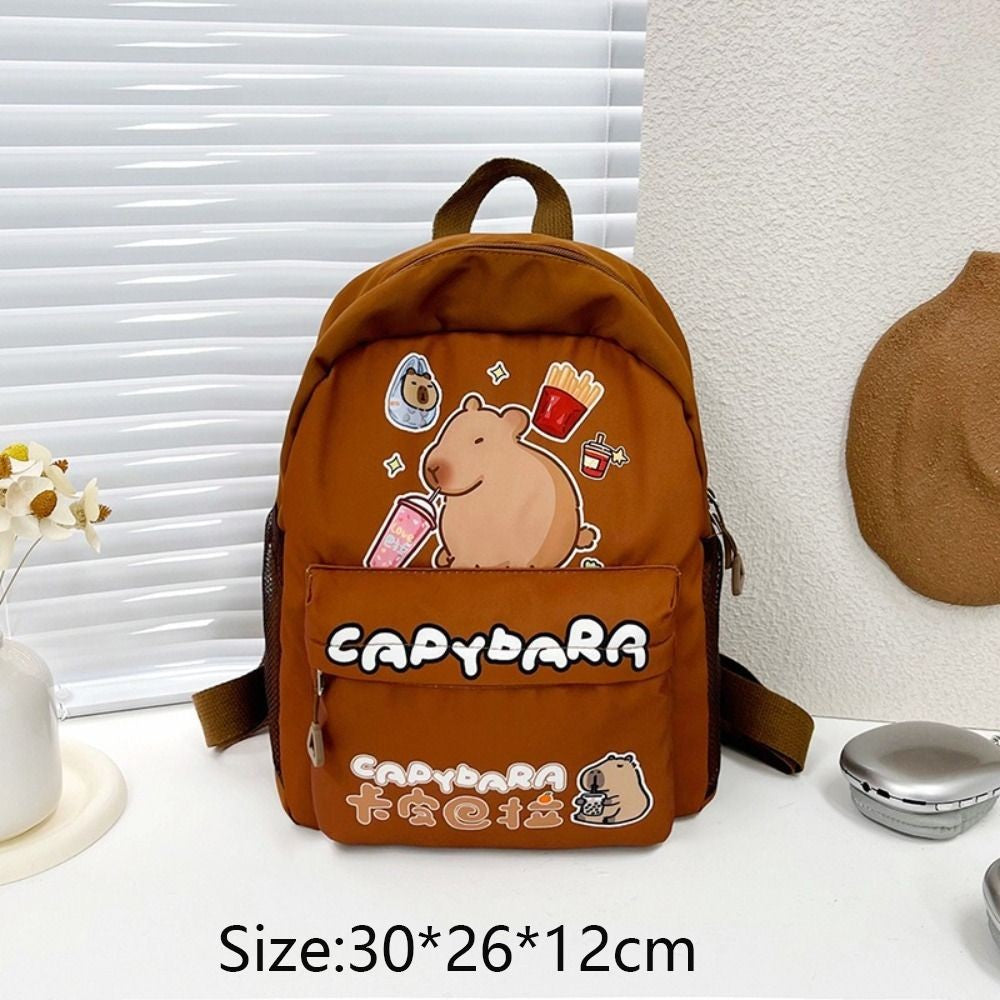 Creative Cute Capybara Backpack Large Capacity Cartoon Animal Lightweight Multi Functional Schoolbag  Kids Boys Girls Rucksack