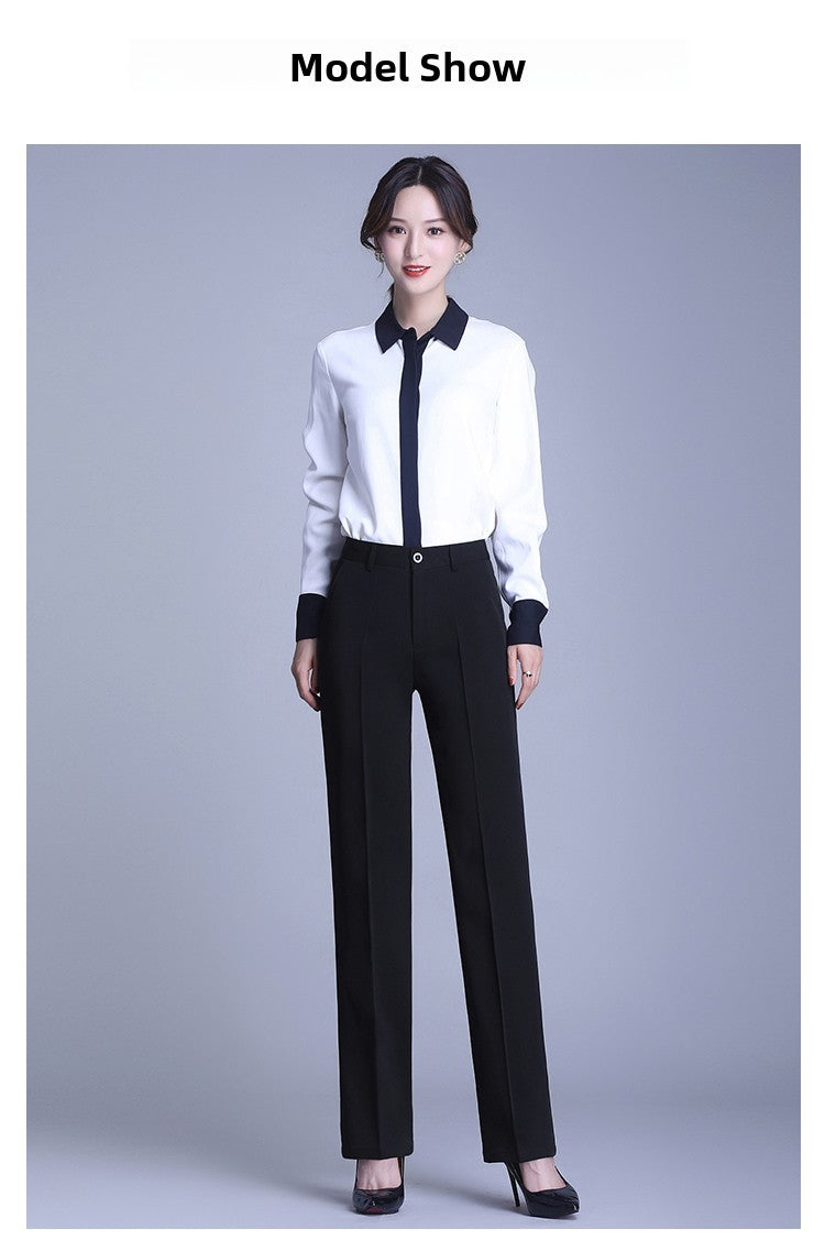 Bla Straight Leg Work Pants Women's Autumn Winter Spring Profional Suit Pants Slimming Formal Long Trousers for Office