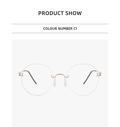 Round Blue Light Glasses Women Screwless Eyeglasses Frame Men 2025 New Women Round Denmark Korean Glasses Frame Vintage Eyewear