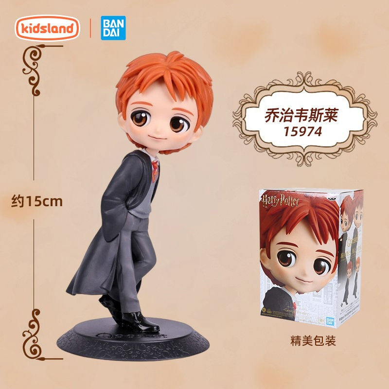 14cm Original Bandai Q Posket Harry Potter Series Versão Personagem Draco Malfoy Hermione Action Figure Anime Colecionável Bonecas Infantis