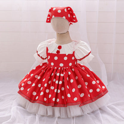 Masha and Bear Maid Costume for Baby Girls Lolita Christmas Costumes 1st Birthday Party Princess Dresss Bow Wedding Kids Clothes