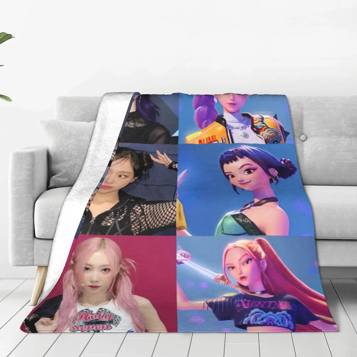 k-pop D-Demon Hunters Huntrix Saja Boys Blanket  Super Warm Comfortable Plush Throw Blanket Child Home Decor Flannel  Bed Cover