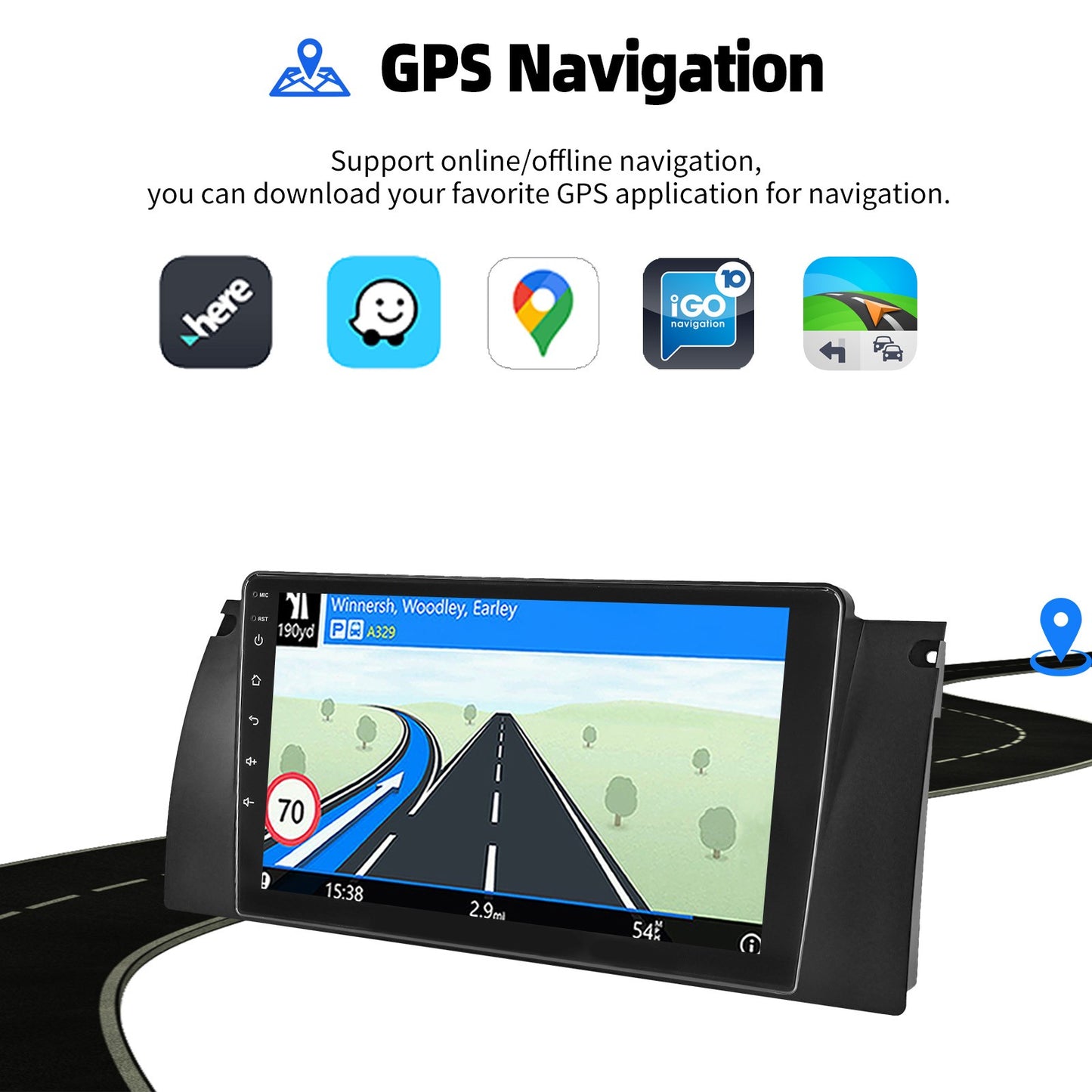 4+64GB For BMW E38 E39 E53 X5 Apple Carplay 9" Android 15.0 Car Stereo Radio Touch Screen GPS Navigation WiFi SWC BT FM+DVR&CAM