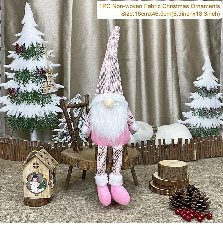 Christmas Dolls Tree Decor Standing Santa, Snowman and Reindeer Figurines  for Home Decor Birthday Gifts Merry Christmas