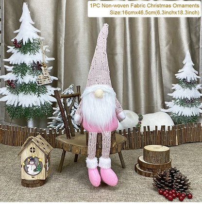 Christmas Dolls Tree Decor Standing Santa, Snowman and Reindeer Figurines  for Home Decor Birthday Gifts Merry Christmas