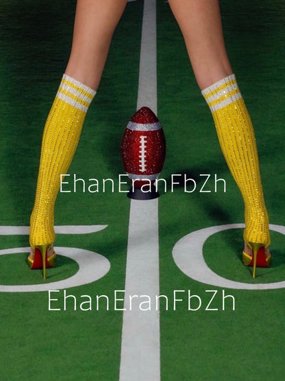 2025 Spring/Summer New Ballet High Heels Fashion Stretch Stockings Hot Diamond Women's 34-46 Large High Heels Sandals