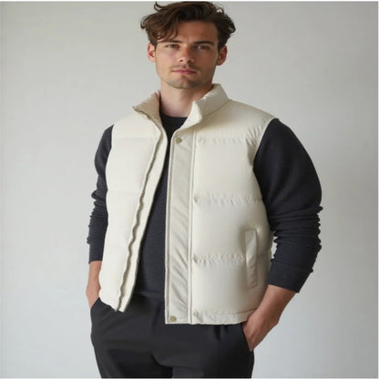 New fashion casual down sleeveless warm jacket, winter outdoor sports cotton jacket, vest trendy brand printed sleeveless jacket