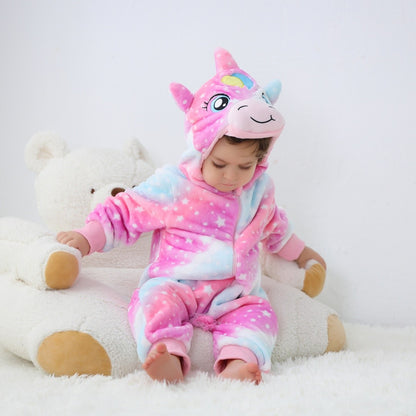 Baby Unisex Romper Newborn Unicorn Animal Cartoon Onesies Pajamas Anime Cosplay Costumes for Kids Boys Girls Christmas Halloween