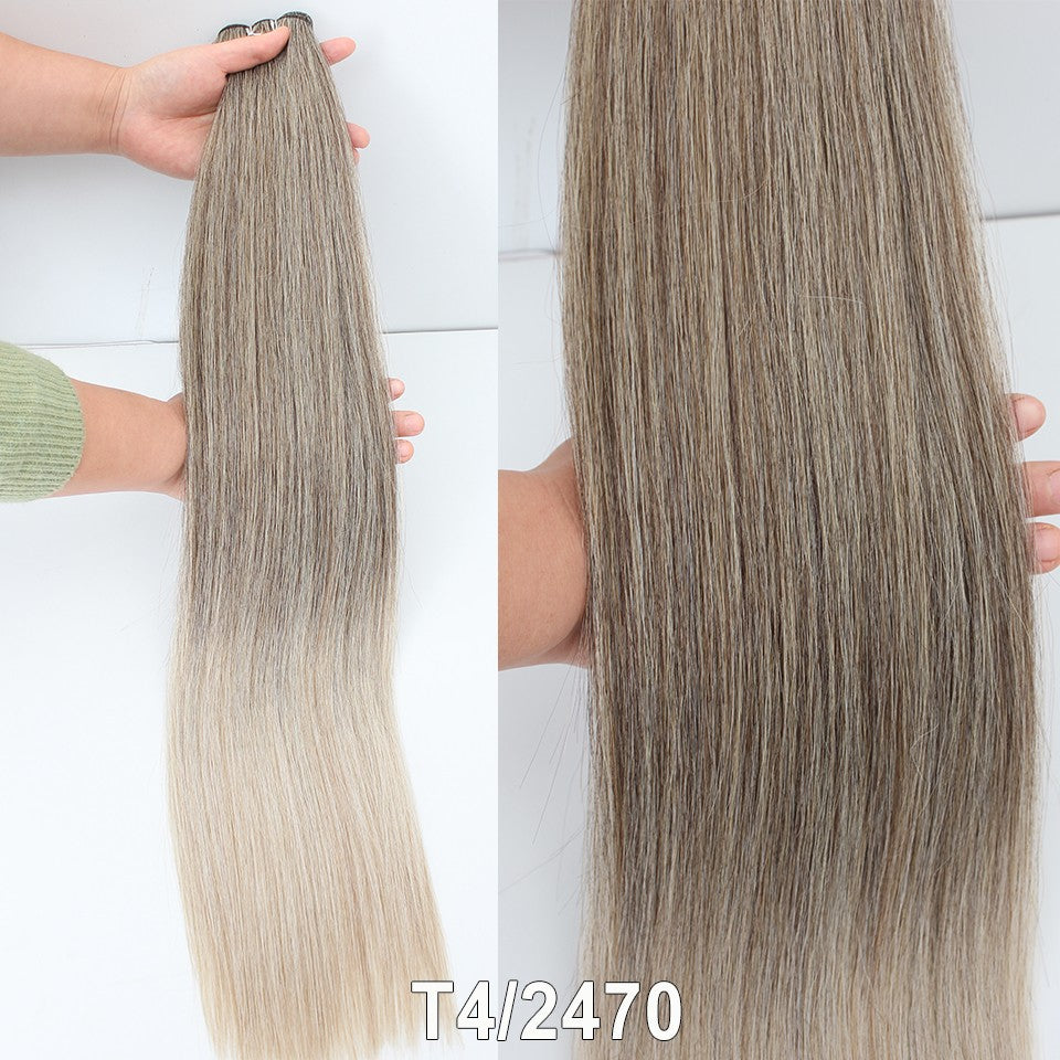 Cabelo Sintético Russo Liso de 65cm 200g, Extensões de Cabelo de Fibra com Bio Proteína Resistente ao Calor, Rabo de Cavalo para Cosplay